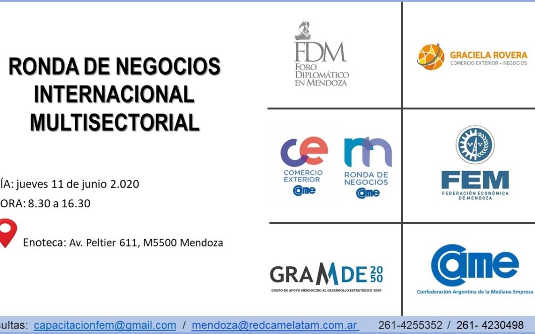 En Junio, Ronda de Negocios Internacional y Multisectorial en La Enoteca